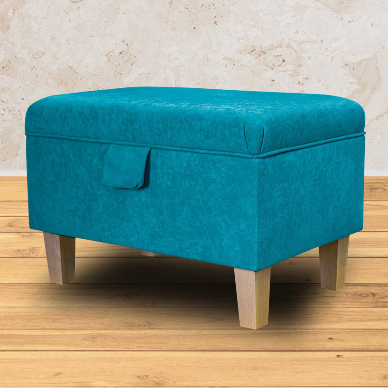 50.8cm Wide Rectangle Solid Colour Footstool Ottoman with Storage