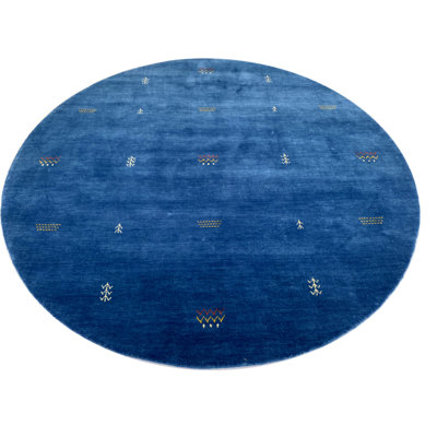 Blue Gabbeh Hand -Knotted Wool Rug