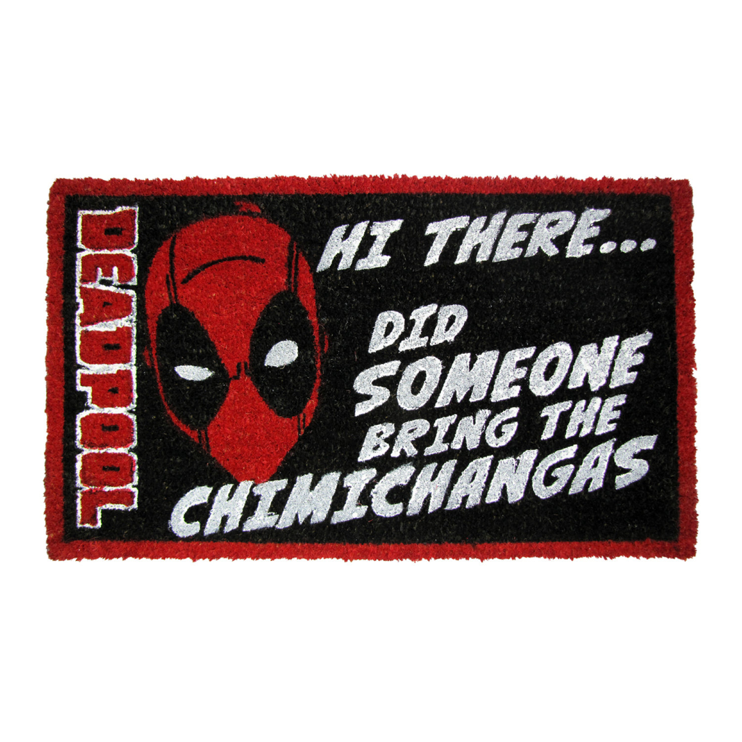 Pyramid America Deadpool Chimichangas Coir Doormat - 29 x 17  Indoor/Outdoor Entry Mat with Non-Skid PVC Back - Durable & Easy to Clean