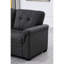 Canapé modulaire avec canapé-lit et rangement, lin gris foncé, canapé-lit réversible en lin, chaise de rangement