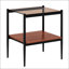 Ensemble de 3 tables basses et tables de bout modernes en verre trempé, panneau de fibres à densité moyenne durable pour le salon-1892996231