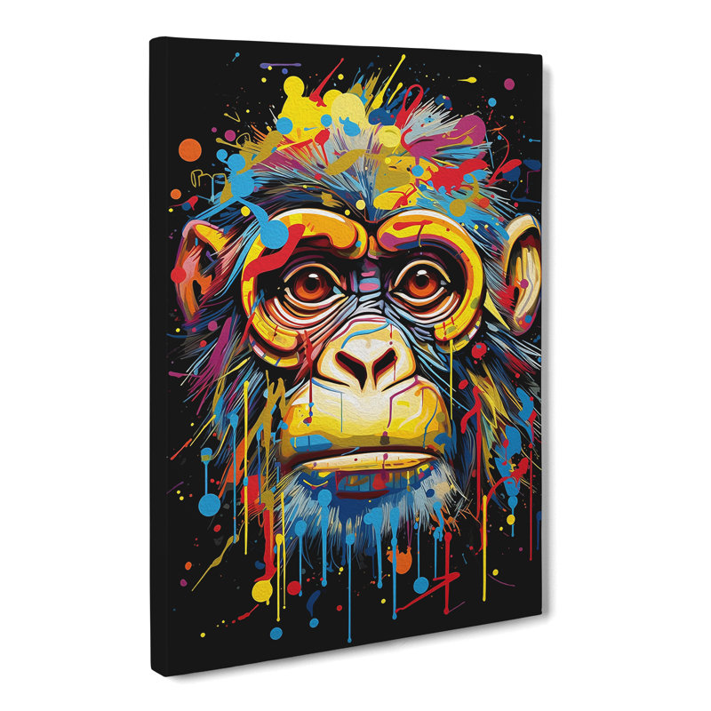 Monkey Abstract - Wrapped Canvas, 76cm H x 50cm W x 3cm D