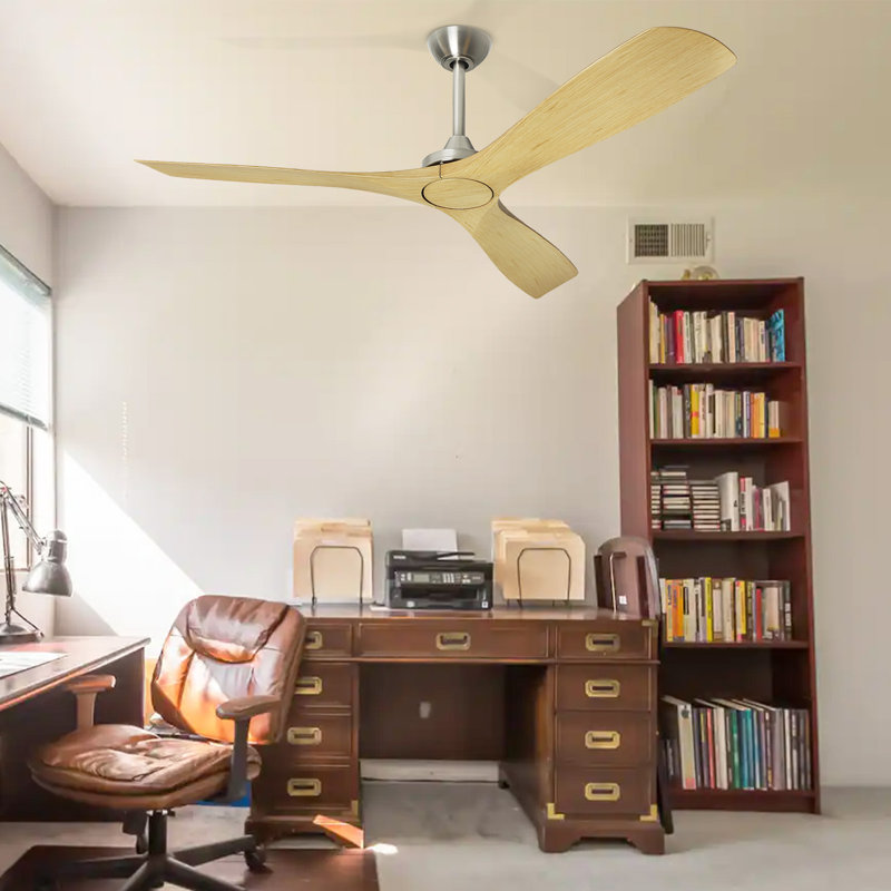 60" Ceiling Fan without Light, with Remote Control, Natural, 60" L x 60" W