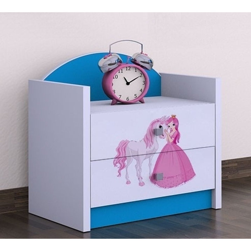 Minner 2 Drawer Nightstand, Blue