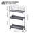 3-Tier Metal Utility Cart, Slim Storage Cart Metal Rolling Cart-89549720