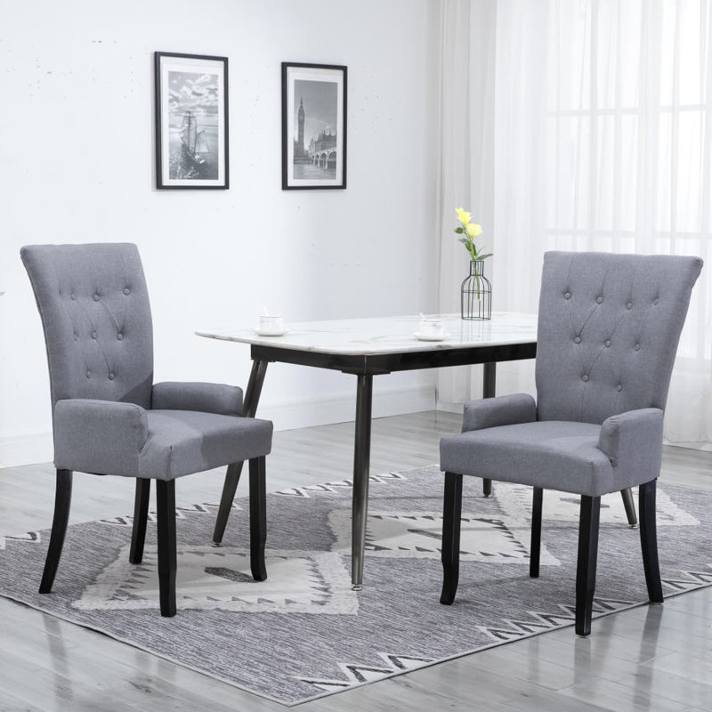 Chaise avec accoudoirs Beverle, Gris clair, 1