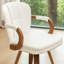 Chaises de salle à manger pivotantes Mid-Century rembourrées en cuir avec accoudoirs-686434594