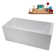 59" Streamline NS5880CH Soaking Matte White Stone Resin Freestanding Tub And Tray With Internal Drain In Polished Chrome
