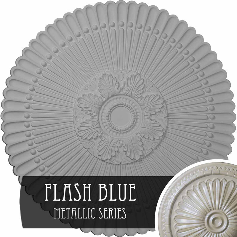 Médaillon de plafond Endurathane Nexus, DE 30 po x P 1 1/4 po (convient aux auvents jusqu'à 2 3/4 po), fini bleu flash peint à la main