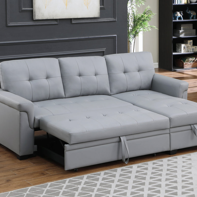 Canapé-lit modulaire réversible en cuir Vegan
