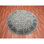 Tapis oriental rond noué à la main 6 po x 6 po x 6 po x 6 po en laine texturée et soie d'inspiration moghole 91343D78D1FD42ADB0D33912456DD697