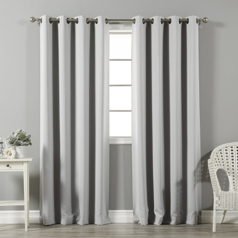 Flame Retardant Thermal Insulated Blackout Curtain, Light Gray, 52" W x 96" L