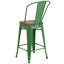 Tabouret de bar ou de comptoir en métal Marian avec dossier et siège en bois Marian-2101696415-2127243145-2101696441
