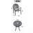 5-Piece Set Of Cast Aluminum Patio Furniture, With Black Frame And Red Seat Cushions