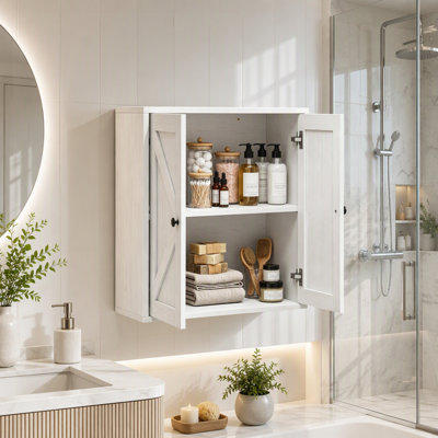 Stylish Wall Cabinet, Wall-Mounted Cabinet, Adjustable Shelf Wall Cabinet, Multi-Purpose Wall Storage Unit