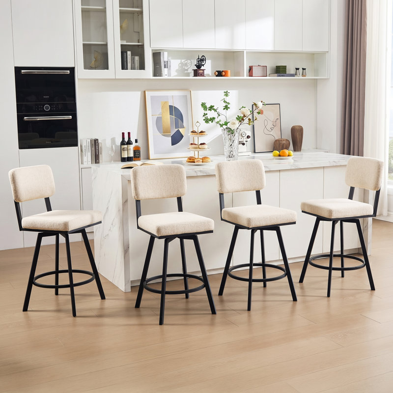 Tabourets de comptoir pivotants de 26,6 po Alonsa, Beige
