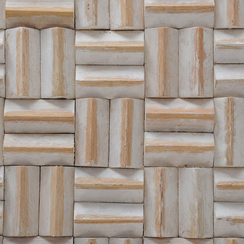 Terra Thatch 17" x 17" Wood Look Wall Tile, Coral