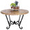 54" Peach Travertine Patio Dining Table: Hand-forged Wrought Iron Base