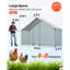 Grand poulailler en métal, 3 x 1 x 2 m, enclos extérieur avec bâche imperméable et structure robuste, toit en flèche, idéal pour les canards, lapins, poules et oies. Usage extérieur, jardin ou ferme.-401351848