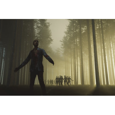 Zombie In Forest Road by Gremlin - Wrapped Canvas Print