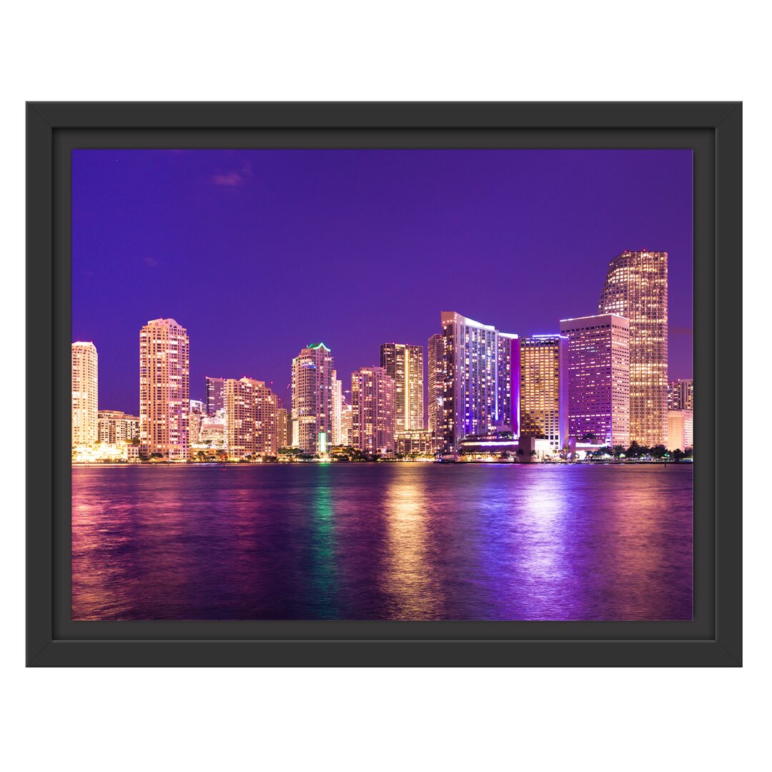 Skyline von Miami Florida Floater Frame Graphic Art Print auf Papier