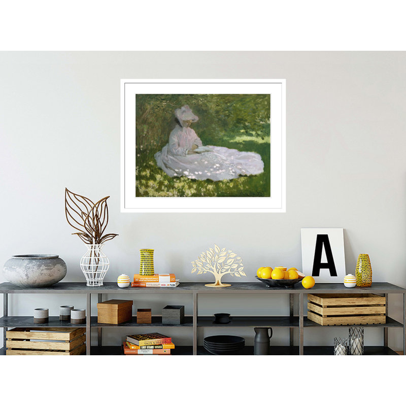 «Springtime» par Claude Monet, impression giclée encadrée, H 33,5 po x l 41,5 po