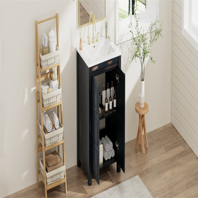 Petit meuble-lavabo avec lavabo en céramique