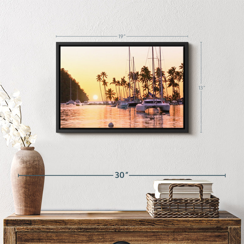 Impression sur toile Marigot Bay Docked Catamarans, H 13 po x l 19 po