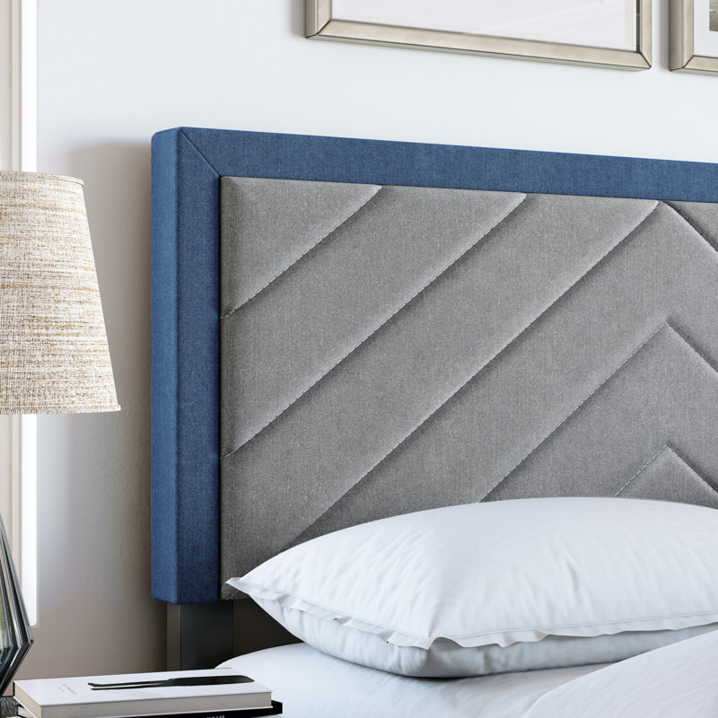 Barcelona Linen or Faux Leather Upholstered Platform Bed Frame with Adjustable Headboard, Heavy Duty Slat Support System, No Box Spring Required - Boyd Sleep