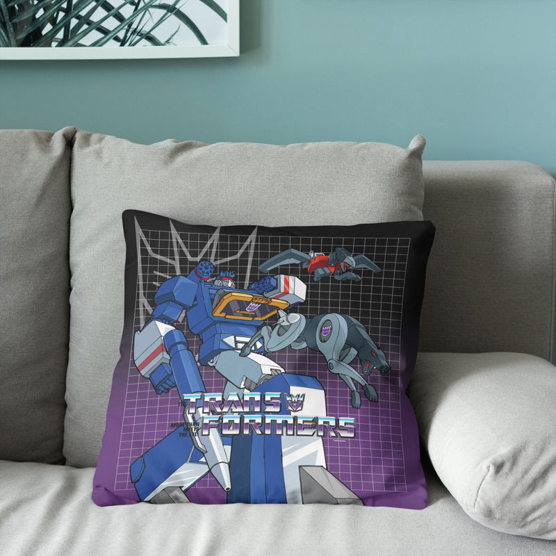Coussin décoratif à onde sonore 18 x 18 po Hasbr Transformers G1 Grid