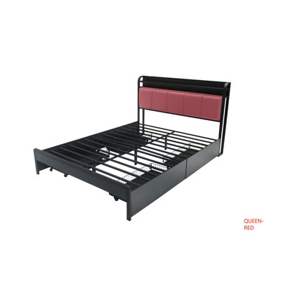 LED Bed a built-in charging station and ample storage.