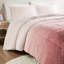 Couette King/King Ombre en fausse fourrure - Blush, douce et chaude, style shggy, lavable à la machine