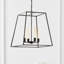 Luminaire suspendu rectangulaire 4 lumières lanternes Proto