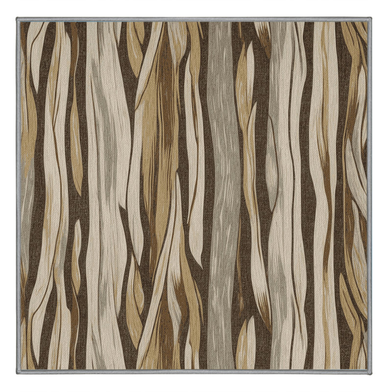 Washable Driftwood Hawaiian Area Rug, Square 8'