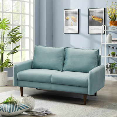 Genghis 58.3" Velvet Rolled Arm Loveseat 
