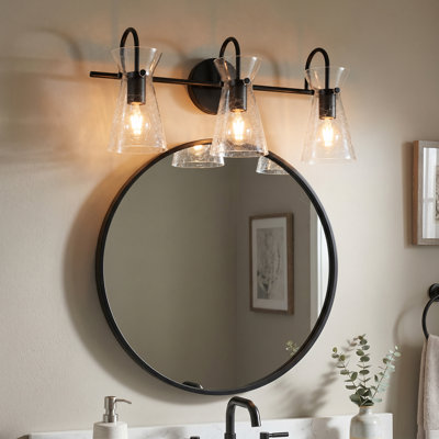 Éclairage pour meuble-lavabo noir mat 3 lumières Belhaven Farryn