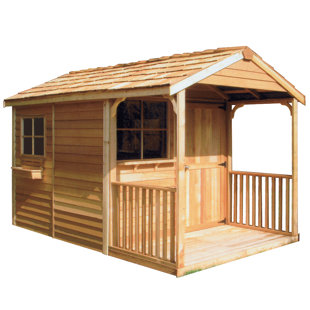 Clubhouse 10 ft. W x 14 ft. D Western Red Cedar Wood Storage Shed