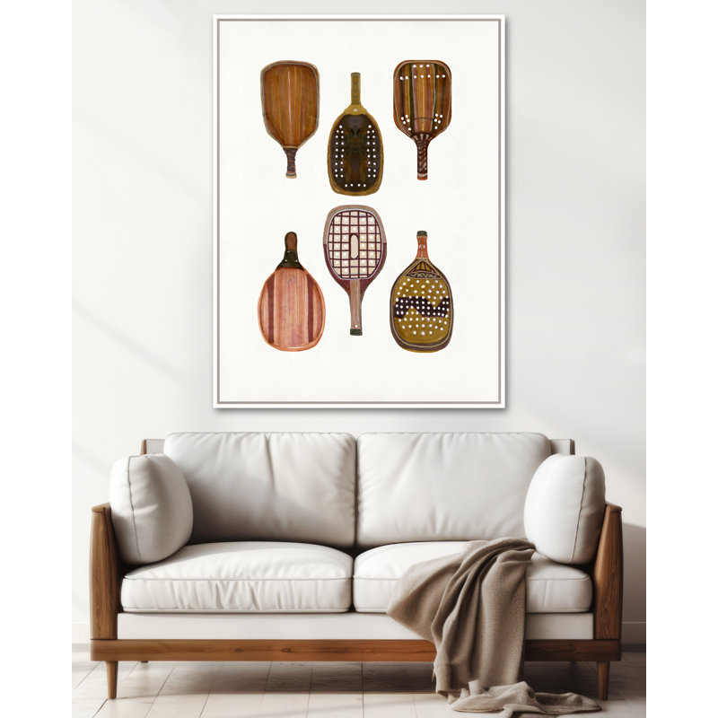 Rackets 1 Print, White Floater Framed, 31" H x 23" W