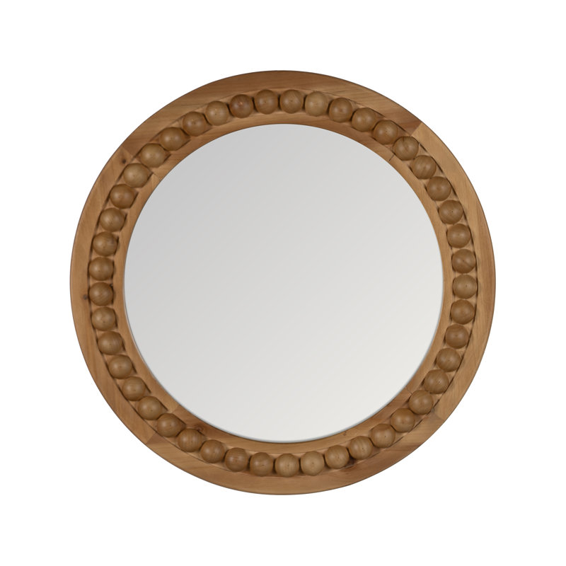 Solid Wood Round Mirror, 50.5 x 50.5 cm