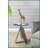 Antique Silver Leaf Design Aluminum Coffee Table for Living Room, Transitional Style Complement