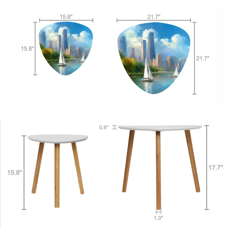 Ensemble de 2 tables basses gigognes Triangle