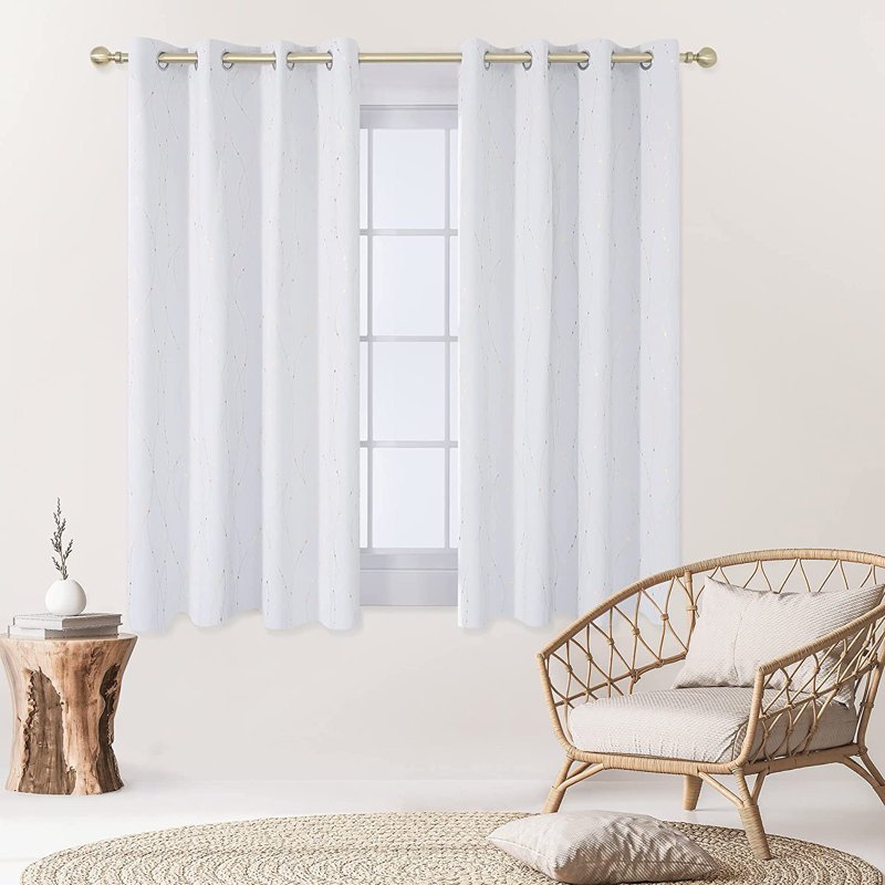 Kellea Room Darkening Curtain Pair, Grayish White, 52" W x 72" L