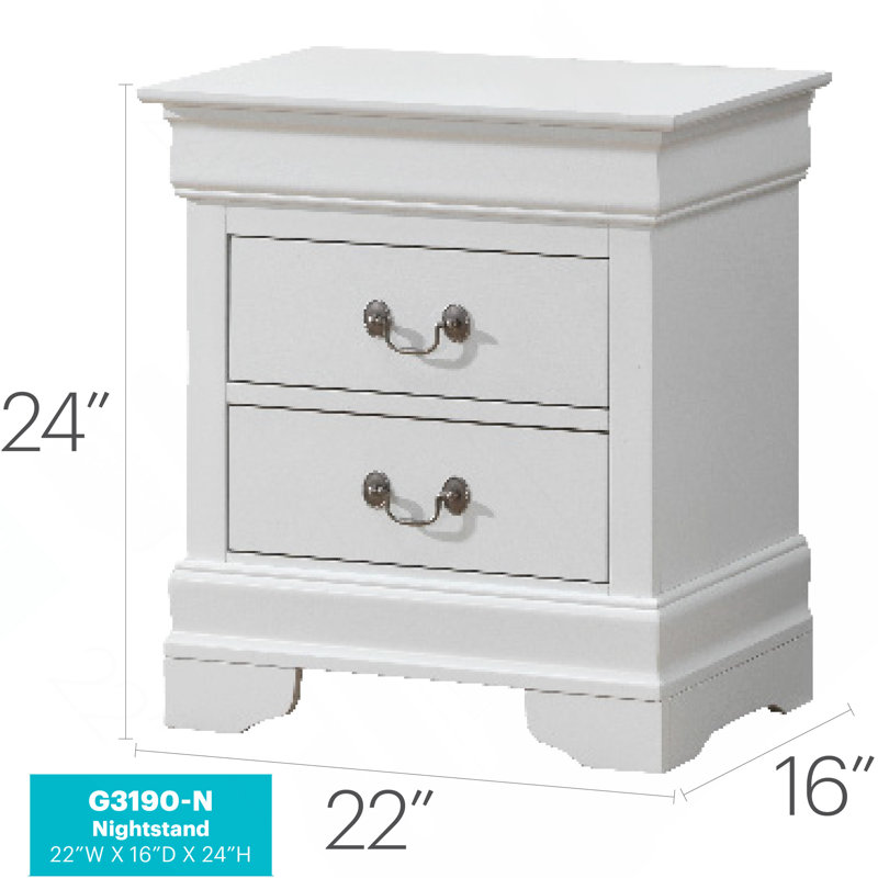 Timeless White Traditional Nightstand, White