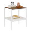 Ensemble de 2 tables de bout rectangulaires, plateau en verre trempé avec panneau de fibres à densité moyenne, table moderne pour le salon, verre brun-171711442