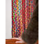 Tapis carré contemporain multicolore en coton et jute tressé à la main-642934350
