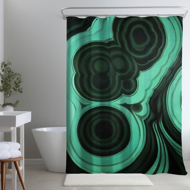 Abstract – Polyester Shower Curtain, Dye Sublimation Print, 71" W × 74" L