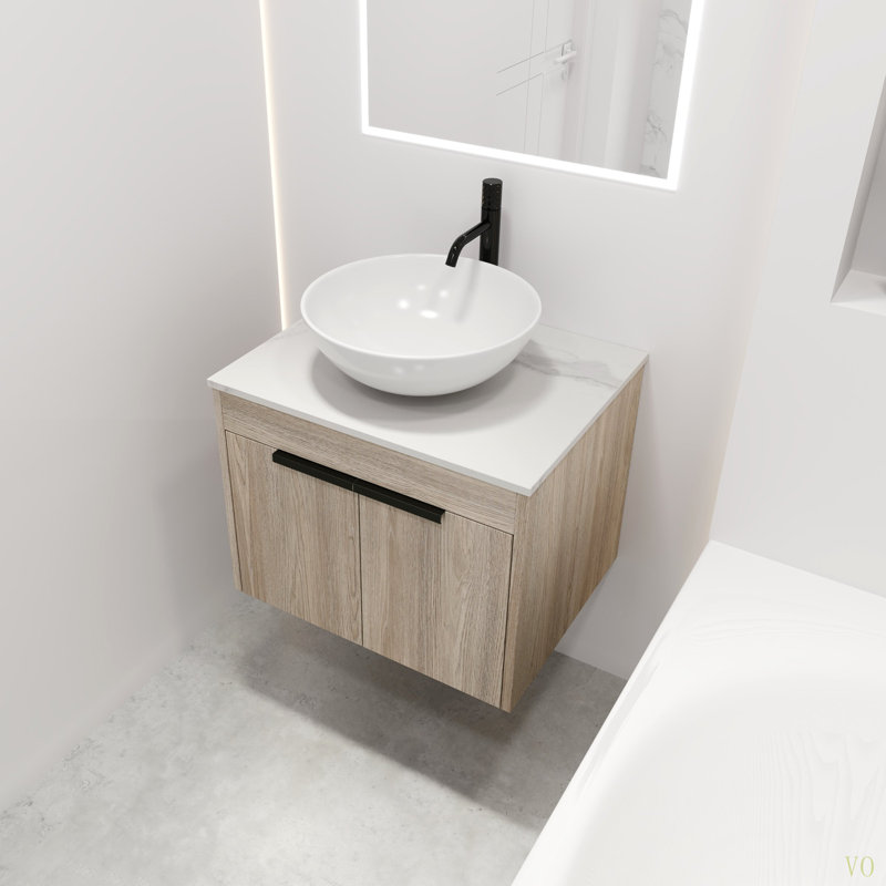 Ensemble de meuble-lavabo 24 po avec lavabo en céramique 24 po Modern Design, 24"