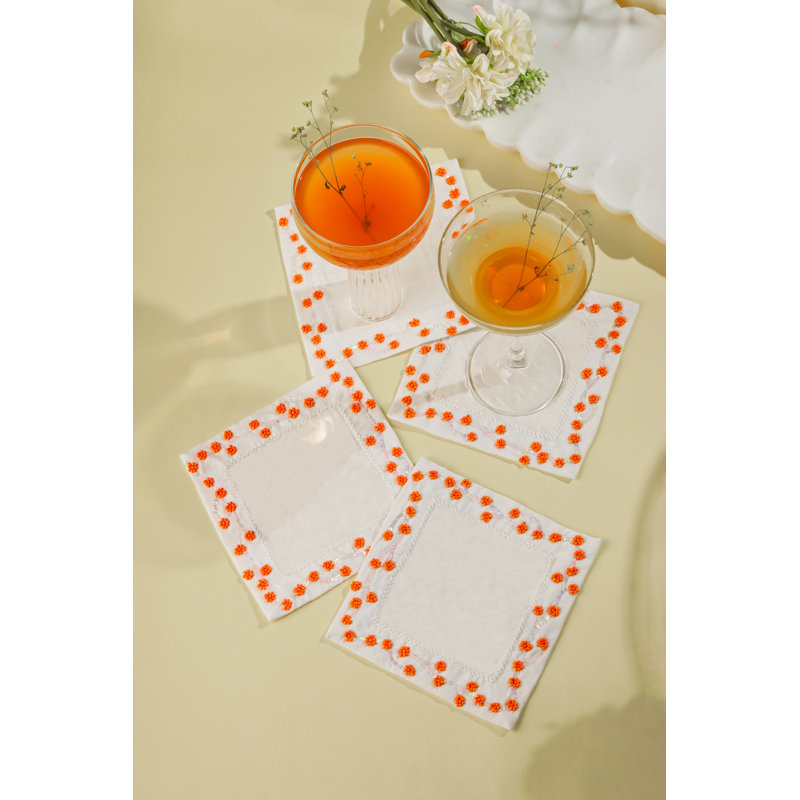 Ensemble de 4 serviettes à cocktail The Clementine Vine