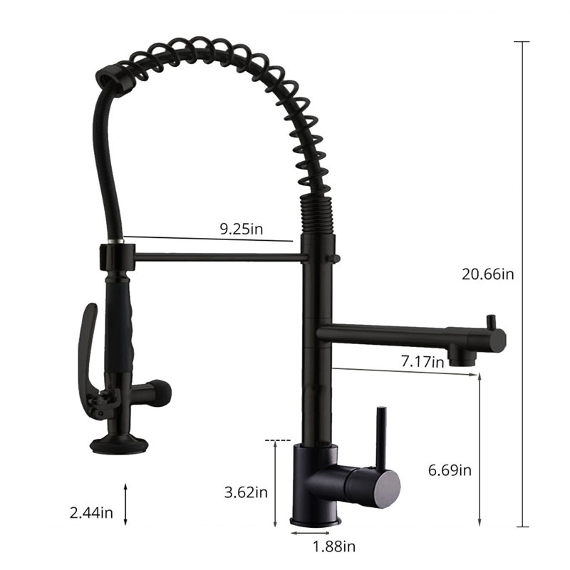GAWEZA Pull Down Kitchen Faucet, Black