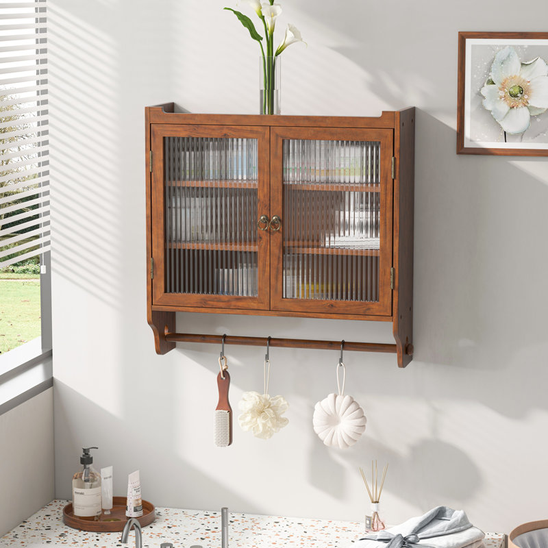 Armoire à épices murale en verre, Brun
